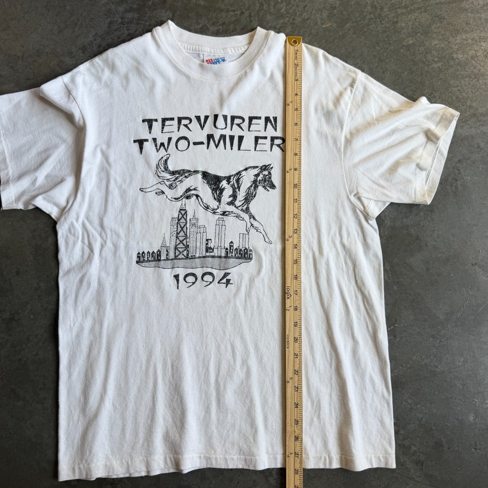 Vintage 90s Tervuren Two Miler Race Dog Run 1994 Single Stitch Graphic Mens L - Picture 7 of 9
